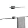Barra de Toalla de Cobre Completo Color Gris Pistola, Toallero Estilo Lujo Ligero, Barra Minimalista Colgante de Pared para Toallas de Baño, Barra Colgante para Baño de Hotel