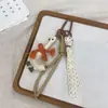 Estilo Ins Coreano Artesanal Tecido Desenho Animado Pingente Boneca Acessório de Moda Chaveiro Acessório de Bolsa Fivela de Segurança Fofa