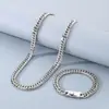 Cadena de látigo de caballo estilo hip-hop, cadena tejida doble con botones de patrón de engranaje cuadrado, juego de pulsera y collar de acero inoxidable