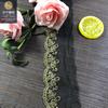 Renda de seda bordada dourada e prateada 6cm tecido renda Lolita Acessórios de punho superfície de malha ondulada de seda dourada