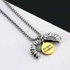 Collar largo de girasol con personalidad para hombre, estilo Harajuku, tótem de girasol, colgante combinable, joyería hip hop para mujer