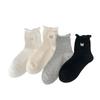 Calcetines Calcetines Medios para Mujer Algodón Enrollable Lazo Calcetines Medios para Mujer Primavera y Verano Zapatos Cortos de Cuero sin Costuras Japoneses