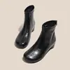 Botines ajustados de estilo retro británico para mujer, nueva colección otoño/invierno 2026, botines negros versátiles, botas estilo Martin casuales y de moda