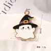 Pingentes de liga com efeito de gota de óleo de Halloween, charms de fantasma, abóbora, caveira, acessórios para brincos, colares, chaveiros feitos à mão DIY