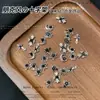 Acessórios de Nail Art Cravejados com Diamantes Negros, Estilo Punk Retrô, Estrelas Doces e Descoladas, Lua, Cruz, Ornamentos de Diamante em Liga, Decoração de Unhas