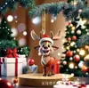 Conjunto de Decoração de Pingente de Natal Plano de Acrílico Popular Transfronteiriço de Veado de Desenho Animado 2D