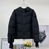 Chaqueta de Plumón Casual de Invierno para Pareja Moncler Corta Hombro Caído Corte Holgado con Capucha Ribete Reflectante Abrigo Engrosado