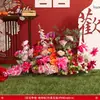 Decoración de Boda Rural al Aire Libre para Jardín, Montaje de Lugar de Boda Estilo Chino al Aire Libre para Patio de Villa, Artículos para Boda