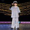 Traje de moda hip-hop infantil jaqueta de lantejoulas brilhante jazz dança tambor hip-hop moda passarela traje equipe traje