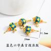 Esmalte Cloisonné Campana de Cobre Cloisonné Capullo de Orquídea Flor de Loto Sonajero Pulsera DIY Hecha a Mano Cuerda Trenzada Accesorio de Ropa