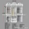Armario metálico modular 1.1-2.5 m de ancho perchero abierto apartamento pequeño perchas dormitorio columna AA almacenamiento