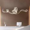 Lustre Minimalista de Designer para Streamer Arte Simples para Restaurante Forma de Onda Longa Recepção Sala de Chá Lustre de Acrílico