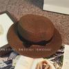 Sombrero de verano para mujer, protector solar, estilo británico, retro, europeo y americano, con lazo, plano, para playa y mar.