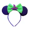 Diadema Cruzada de Navidad Cabeza de Mickey Espiral Lentejuela Moño Orejas de Mickey Diadema Vestido de Fiesta Infantil Accesorios para el Cabello