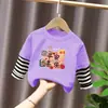 G2020# Camiseta de Manga Larga para Niños y Niñas de Primavera y Otoño, Nueva Camiseta Casual de Otoño para Niños y Niñas, Ropa Infantil de Dos Piezas Falsas
