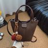 Bolso Texturizado para Mujer 2025 Otoño Nuevo Estilo de Alta Apariencia Moda Bolso Cubo Estilo Extranjero Bolso de Hombro Cruzado