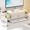 Suporte para Monitor de Computador de Mesa com Gaveta Caixa Organizadora de Desktop Base para Laptop de Dormitório Prateleira Elevatória