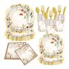 Venta Caliente Transfronteriza Set de Platos Desechables con Forma de Flor Suministros para Fiesta Decoración Platos de Papel Desechables