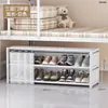 Zapatero bajo mesa de dormitorio, zapatero pequeño simple, nuevo modelo 2026, solución de almacenamiento de zapatos multicapa a prueba de polvo para uso debajo de la cama en habitaciones de dormitorio