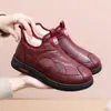 Zapatos de Algodón del Viejo Pekín para Mujer, Invierno con Forro de Terciopelo Cálido Impermeables, Zapatos para Madres de Mediana Edad y Ancianas, Suela Suave Antideslizante, Zapatos para Señoras Mayores y Abuelas
