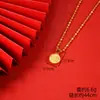 Collar de Oro Arena Vietnamita para Mujer, Joyería de Oro Imitación en Forma de Corazón Retro de Larga Duración, Accesorios de Aleación de Cobre, Cadena Nueva para Clavícula