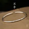 Pulsera Shendu Pulsera de Plata de Ley S999 para Mujer Sello Fino Carácter Estilo Nacional Pulsera Abierta Maciza Spatholobi Tendencia