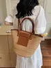 Bolsa de Playa Tejida de Gran Capacidad para Mujer Pedido Extranjero Verano 2026 Nueva Bolsa de Paja Canasta de Hombro Único Bolso Tote