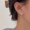 Pendientes de Corazón de Plata de Ley S925 Chiheng para Mujer Nueva Colección Primavera 2026 Estilo Coreano Moda de Nicho Versátiles Pendientes Transparentes
