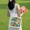 Bolsa de Lona com Ilustração de Cidade, Bolsa Tote de Lona Chinesa Excepcional, Bolsa de Compras Ecológica Personalizada de Grande Capacidade, Bolsa de Pano para Check-In de Atrações Turísticas