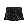 Shorts de Lunares de Cintura Alta con Cordón, Dulces y Picantes, Nuevo Estilo de Verano, Corte Ajustado, Alargan las Piernas, Pantalones Cortos Deportivos Casuales para Yoga para Mujer