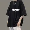 Camiseta de Manga Corta de Marca de Moda para Hombre de Verano, Estilo Harajuku Hong Kong, Estilo Japonés, Cuello Redondo, Estampada, Moderna, Corte Holgado, Top de Media Manga
