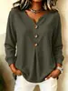 2026 Europeo y Americano transfronterizo Amazon nueva ropa de mujer tejido gofrado holgado cuello en V abotonado color liso otoño e invierno top simple