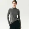 Traje de alta qualidade! Suéter 100% cashmere para mulheres, com gola alta discreta, cor sólida, design liso e estilo de tricô simples, perfeito para o trabalho ou para o dia a dia.