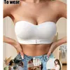 Top Tubo Strapless con Cierre Frontal, Antideslizante, Anti-Exposición, Hombros Descubiertos, Espalda Bonita, Más Vendido, Disponible para Venta al por Mayor, Sujetador Strapless que No se Caerá