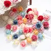 Cabeça de Rosa Simulada DIY Europeu Retrô Cor de Outono Tecido de Lã Flor Falsa Flor de Casamento Parede de Flores Arranjo de Flores Flores Decorativas