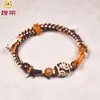 Atacado do Fabricante Contas Naturais de Ágata Dzi Tibet Mão Tecida Assento de Lótus Contas Daluo Pulseira Popular Corda de Mão Pronta