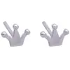 Pendientes de plata de ley 925 con forma de corona, bonitos y frescos, mini, sencillos, brillantes, exquisitos, japoneses y coreanos, para mujer