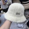Estilo japonês estilo imitação vison cúpula aba curta bacia chapéu feminino alta qualidade quente literário casual pelúcia pescador chapéu