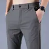 Pantalones Casuales para Hombre Elásticos en la Cintura para Primavera y Otoño, Pantalones de Vestir de Pierna Recta, Pantalones de Negocios Versátiles para Hombres Jóvenes y de Mediana Edad