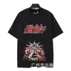 Nueva Camiseta de Manga Corta Hells 2026 Lavada Vintage Desgastada Estampado Completo Graffiti Marca de Moda Estilo Verano Unisex