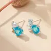 Brincos de Flor de Esmalte com Strass Brilhante e Pérola Corte Rosa para Primavera e Verão para Mulheres, Temperamento Doce de Nicho, Modernos, Exquisitos, Versáteis