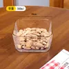 Cuadrado Martillado Vidrio Tazón Ensalada de Frutas Frutos Secos Snack Plato Postre Salón de Belleza Tazón de Snacks Snack Fruta Bandeja