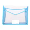 Bolsa para documentos transparente de botón a presión engrosada de fábrica directa con acabado de borde, bolsa de archivo de oficina PP impermeable y a prueba de polvo