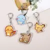 Llavero de Acrílico 2D Dibujos Animados Anime Pokemon Mercancía Muñeco Versión Q Colgante para Mochila Lindo