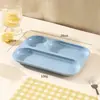 Plato de cena de plástico PP de grado alimenticio, charola de cantina engrosada, plato de almuerzo, plato para el hogar, plato dividido para comida rápida para niños