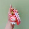 Chaveiro super fofo novo do desenho animado Kulomi japonês, boneca tridimensional, pingente Melody, pequenos enfeites para chave de carro, bolsa