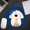 Alfombrilla de Ratón Redonda para Perro Verde Banana Divertido Prohibido Estilo Ins Curativo Antideslizante para Escritorio de Oficina de Computadora Alfombrilla Pequeña