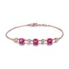 Novo bracelete de alta qualidade, temperamento fashion, vermelho rosa, turmalina vermelha sintética, pedra colorida, joia feminina, atacado