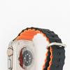 Para Apple Watch Ultra 8ª Geração Pulseira Marinha Bicolor 49mm Relógio de Silicone com Anel Duplo