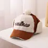 Gorra de Pico de Pato para Niños Otoño e Invierno Versión Coreana Versátil de Moda Unisex Gorra de Béisbol para Bebé Pana Cálida Gorra Hip-Hop para Niños